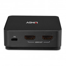 KVM Jungiklis - LINDY 2 Prievadų Type C, Dvigubas HDMI 4K60 KVM Jungiklis su USB 3.2 Gen 2, 100W PD