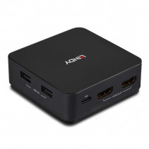 KVM Jungiklis - LINDY 2 Prievadų Type C, Dvigubas HDMI 4K60 KVM Jungiklis su USB 3.2 Gen 2, 100W PD