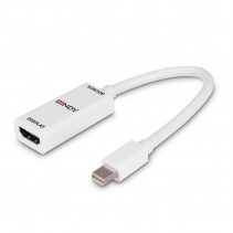 Adapteris - LINDY Mini DisplayPort 1.2 į HDMI 4K Pasyvus Adapteris Konverteris, 30Hz, 10.8Gbps, Baltas