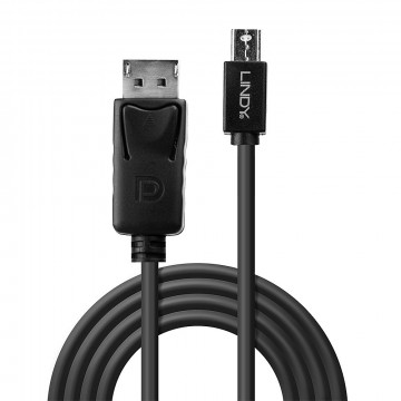 DisplayPort Kabelis - LINDY Mini DP į DP Kabelis, 2 m, Juodas