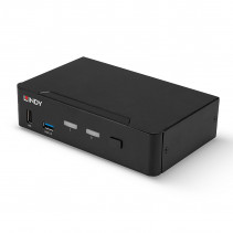 KVM Jungiklis - LINDY 2 Prievadų DisplayPort 1.4, USB 3.0 ir Garso KVM Jungiklis, 7680x4320@60Hz, Juodas