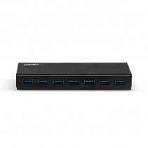 USB Hub - LINDY 7 Jungčių USB 3.0 Hub, BC 1.2 Krovimas, Juodas