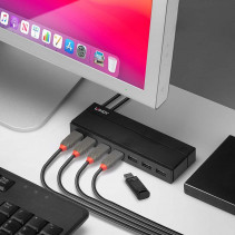 USB Hub - LINDY 7 Jungčių USB 3.0 Hub, BC 1.2 Krovimas, Juodas