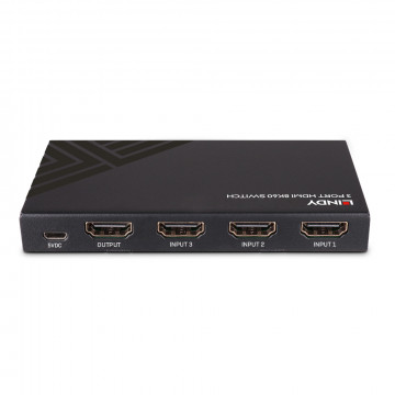 HDMI Jungiklis - LINDY 3 Prievadų HDMI 8K60 Jungiklis 8K60 7680x4320 HDMI 2.1 Nuotolinio Valdymo Pultas