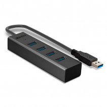 USB Hub - LINDY USB 3.0 Hub, 4 Jungtys, Juodas