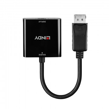 Adapteris - LINDY DisplayPort 1.2 į HDMI 4K 60Hz Aktyvus Adapteris Konverteris, 3840x2160@60Hz, 100 mm, Juodas