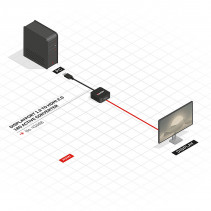 Adapteris - LINDY DisplayPort 1.2 į HDMI 4K 60Hz Aktyvus Adapteris Konverteris, 3840x2160@60Hz, 100 mm, Juodas