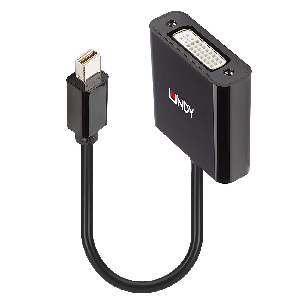 Adapteris - LINDY Mini DisplayPort į DVI Aktyvus Adapteris, 1920x1200@60Hz, 160mm, Juodas