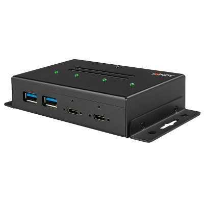 USB Hub - LINDY 4 Port USB 3.2 Gen 2 Type C Metalinis Hub, 10 Gbps