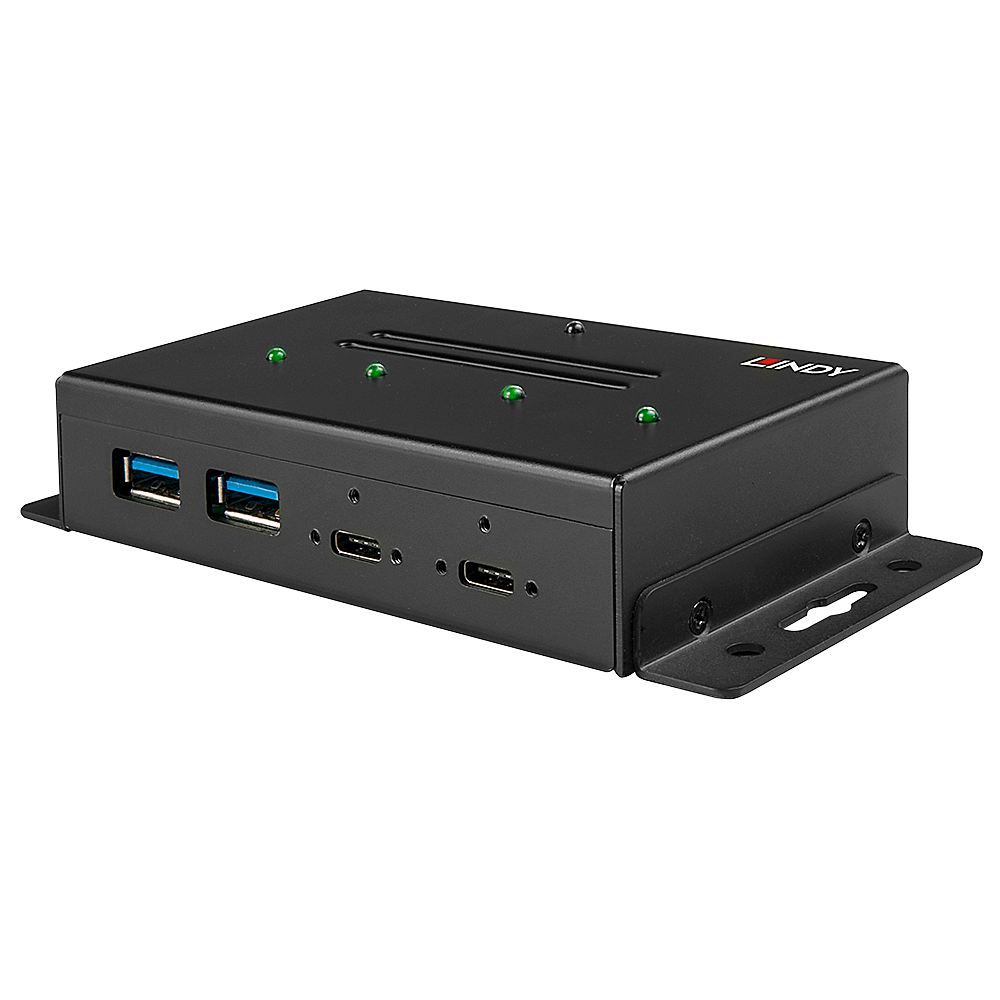 USB Hub - LINDY 4 Port USB 3.2 Gen 2 Type C Metalinis Hub, 10 Gbps