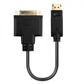 Adapteris - LINDY DisplayPort 1.2 į DVI-D Basic Adapteris, Maksimali Raiška 1920x1080@60Hz / 1920x12000@60Hz, 150 mm, Juodas