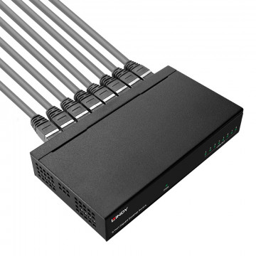 Komutatorius - LINDY 8 prievadų Gigabit Ethernet darbalaukio jungiklis nevaldomas, 10/100/1000Mbps prievadai