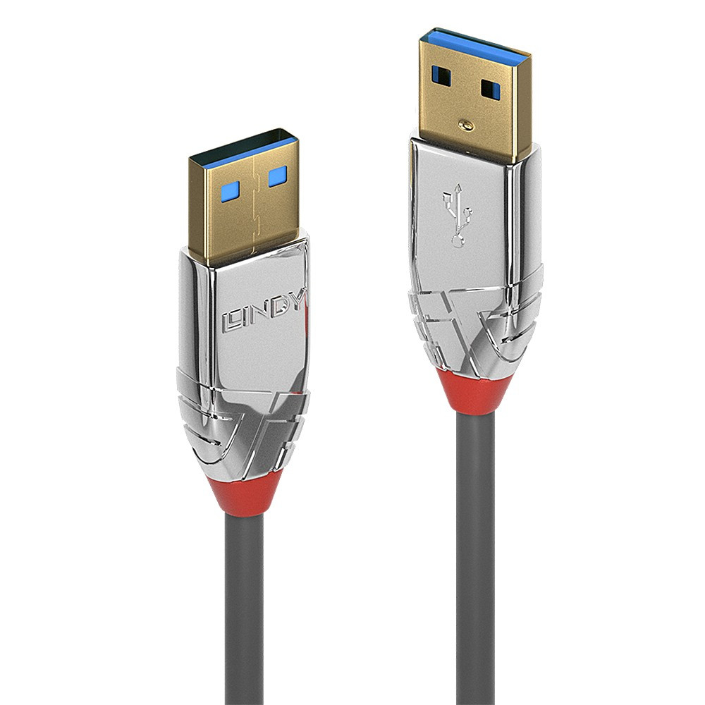 USB Laidas - LINDY Cromo Line USB 3.2 Type A į A Laidas, 5Gbps, 5 m, Pilkas