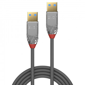 USB Laidas - LINDY Cromo Line USB 3.2 Type A į A Laidas, 5Gbps, 5 m, Pilkas