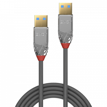 USB Laidas - LINDY Cromo Line USB 3.2 Type A į A Laidas, 5Gbps, 5 m, Pilkas