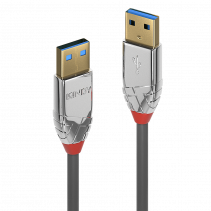 USB Laidas - LINDY Cromo Line USB 3.2 Type A į A Laidas, 5Gbps, 5 m, Pilkas