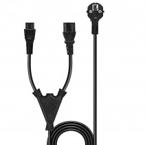 Maitinimo Laidas - LINDY Schuko į 1x C13 ir 1x C5 Maitinimo Laidas, 2 m, Juodas