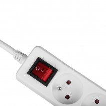 Prailgintuvas - LINDY 6 Schuko Lizdų Prailgintuvas su Jungikliu, 1.4 m, Baltas