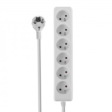 Prailgintuvas - LINDY 6 Lizdų Schuko Prailgintuvas, 1.4 m, Baltas