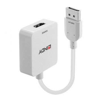 Adapteris - LINDY HDMI 18G į DisplayPort 1.2 Konverteris, 3840x2160@60Hz, Baltas
