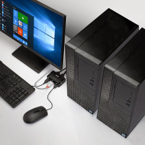 KVM Switch - LINDY 2 Prievadų HDMI 4K30, USB 2.0 Garso KVM Switch, Juodas