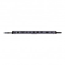 USB C Dokavimo Stotis - LINDY Plugable DST-Mini XT 810 8K/4K60, 100W PD, USB 3.2, Gigabit Ethernet, Pilka