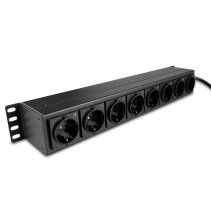 Maitinimo Blokas - LINDY 1.5U 8 Schuko lizdai, PDU, 3500W, 250VAC, 16A, Horizontalus Stovas, Juodas