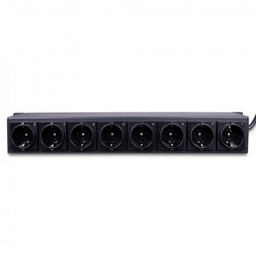 Maitinimo Blokas - LINDY 1.5U 8 Schuko lizdai, PDU, 3500W, 250VAC, 16A, Horizontalus Stovas, Juodas