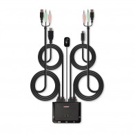 KVM Switch - LINDY 2 Prievadų HDMI 4K60, USB Type C KVM Switch, 3840x2160@60Hz, Juodas